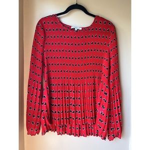 Red Heart print blouse by Rose & Olive